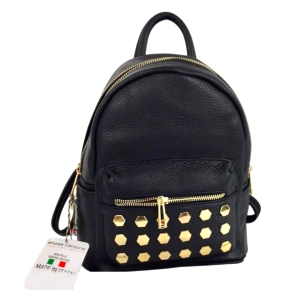 NWT Andrea Cardone Studded Italian Leather Backpack